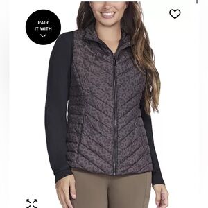 NWT Skechers Quilted Animal-Print Puffer Vest